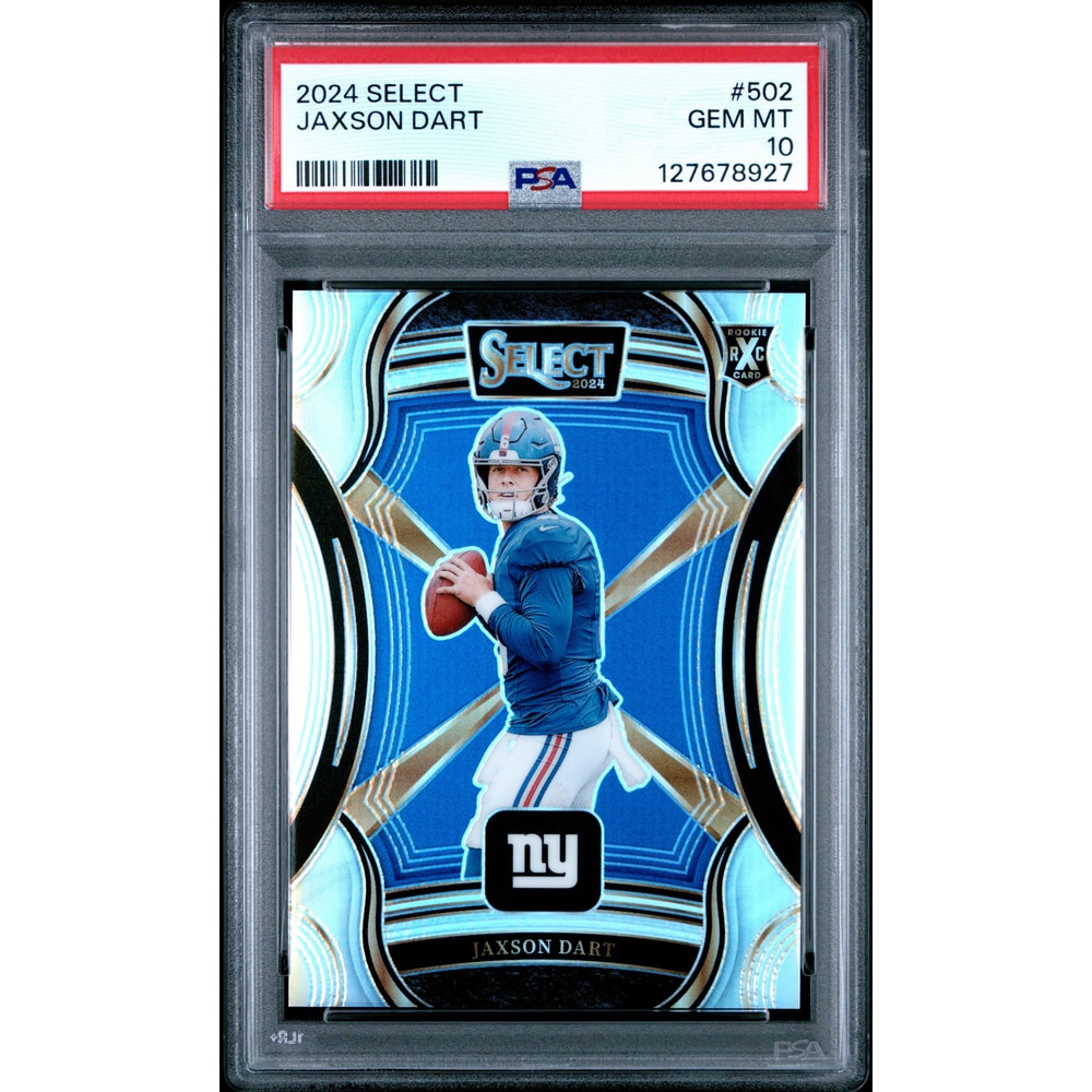 Graded 2024 Panini Select Jaxson Dart #502 XRC Silver Prizm Rookie RC Football Card PSA 10 Gem Mint