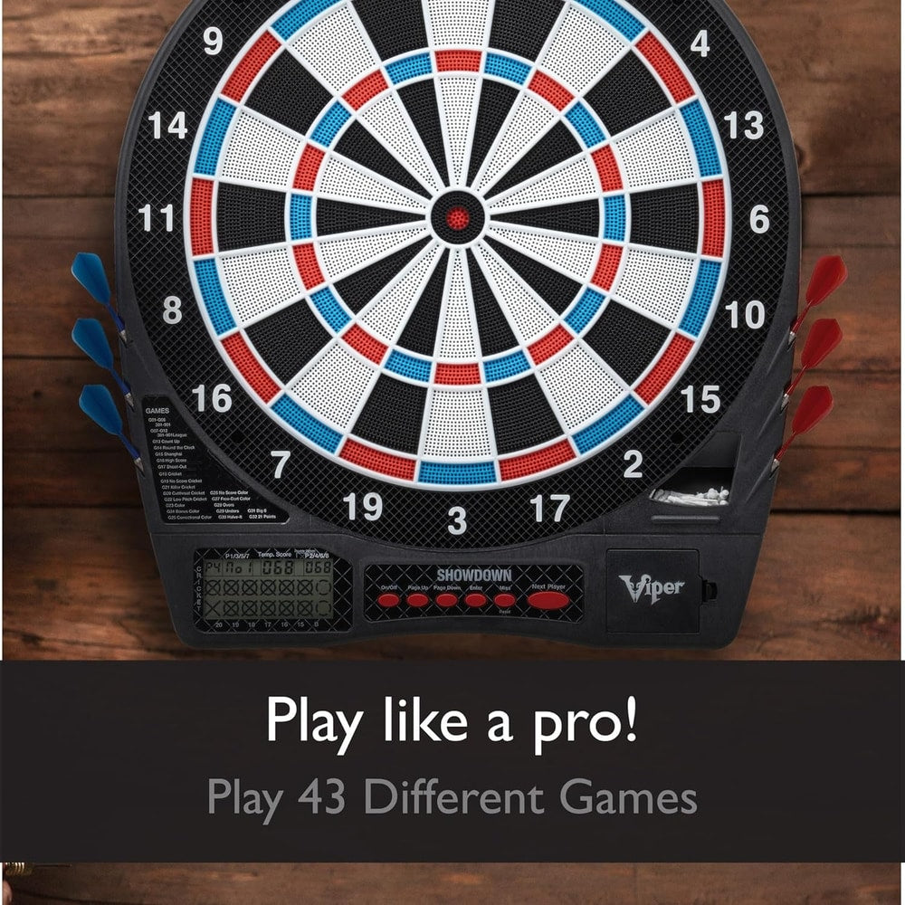 Showdown Electronic Dartboard Sport Size over 30 Games with 590 Options Automati