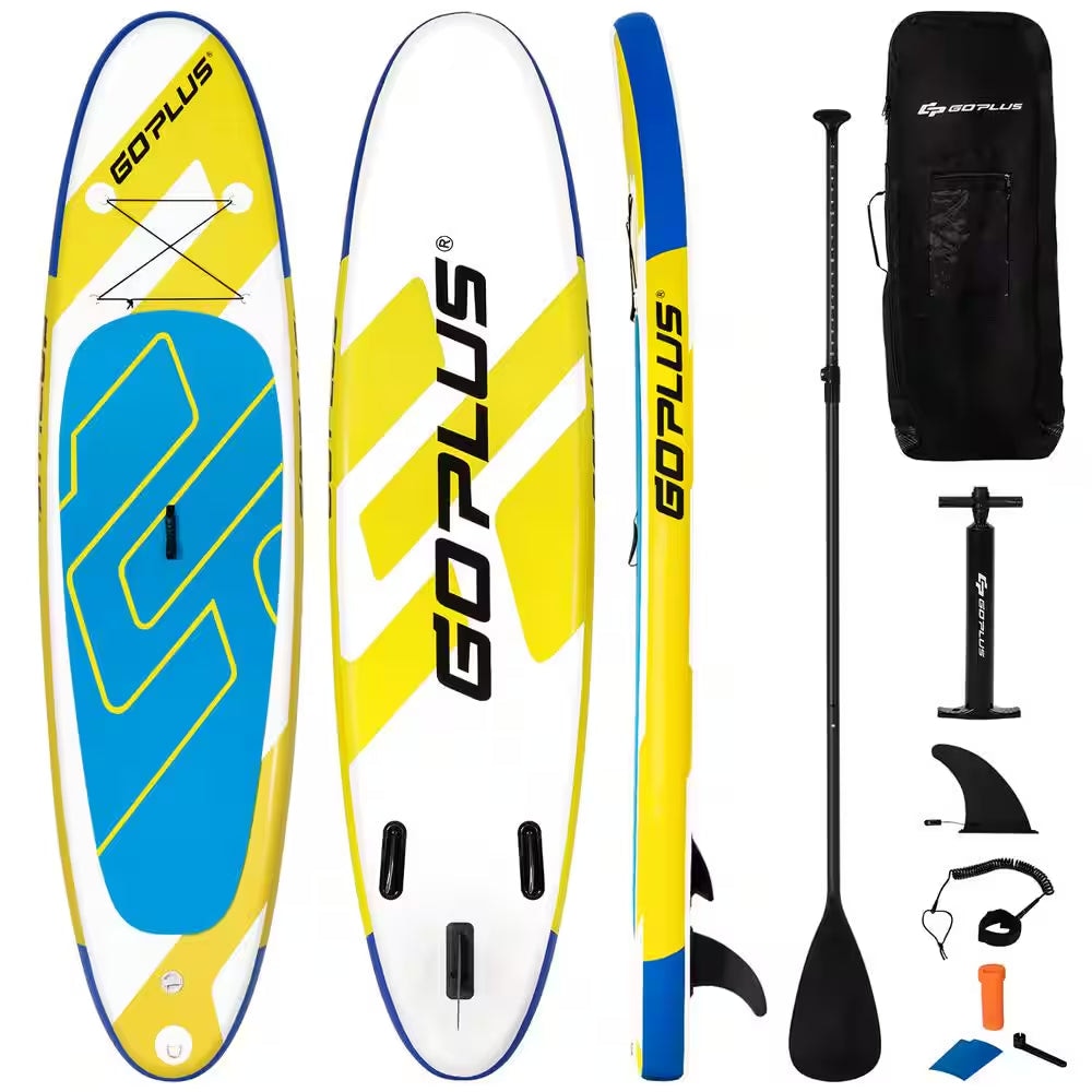 132 In. Inflatable Stand up Paddle Board 6 Ft. Ft. Thick W/Leash Backpack Aluminum Paddle