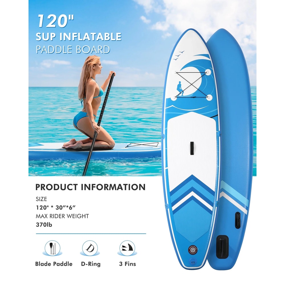 Inflatable Paddle Board Stand up Paddle Board 6 in Thick with Sup Accessories and Carry Bag and Fast Pumping for Adults and Youth
