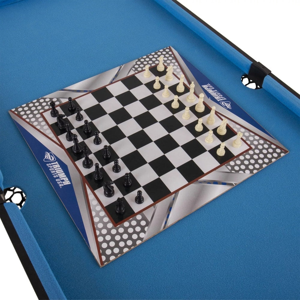 13-In-1 Combo Game Table Includes Basketball, Table Tennis, Billiards, Push Hockey, Launch Football, Baseball, Tic-Tac-Toe, and Skee Bean Bag Toss
