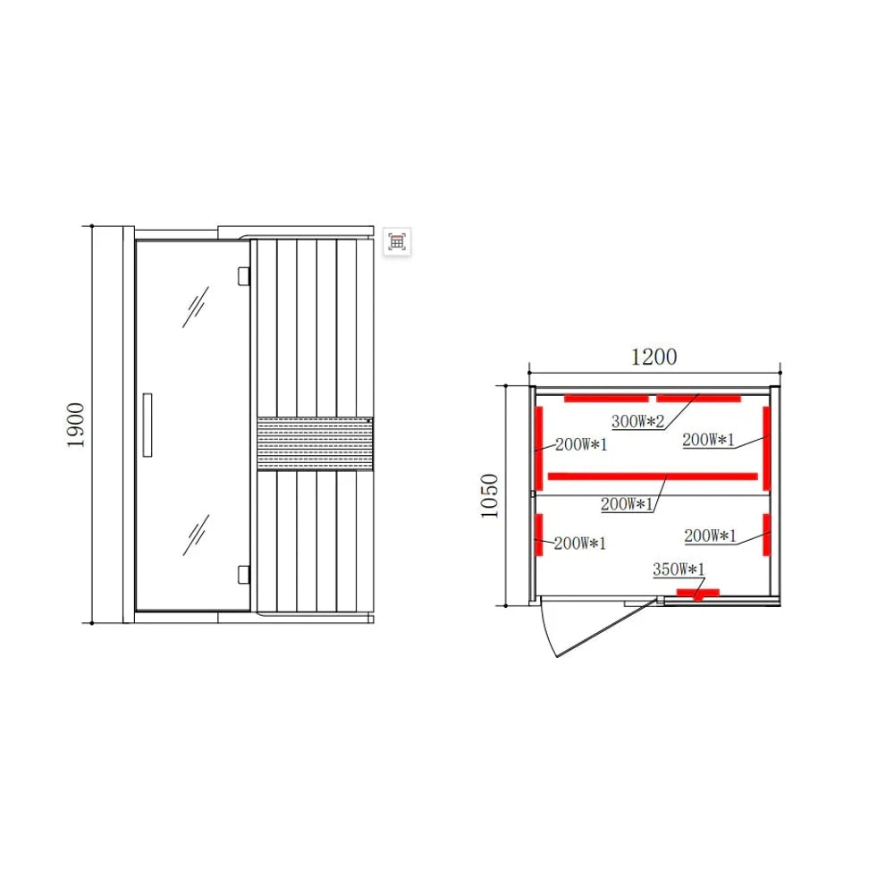 Blisspod | Milano | Full Spectrum Sauna | Canadian Hemlock Wood | Ultra Low EMF | 5 Far Infrared & 1 Red Glass Heater | Chromotherapy | Upto 2 Person