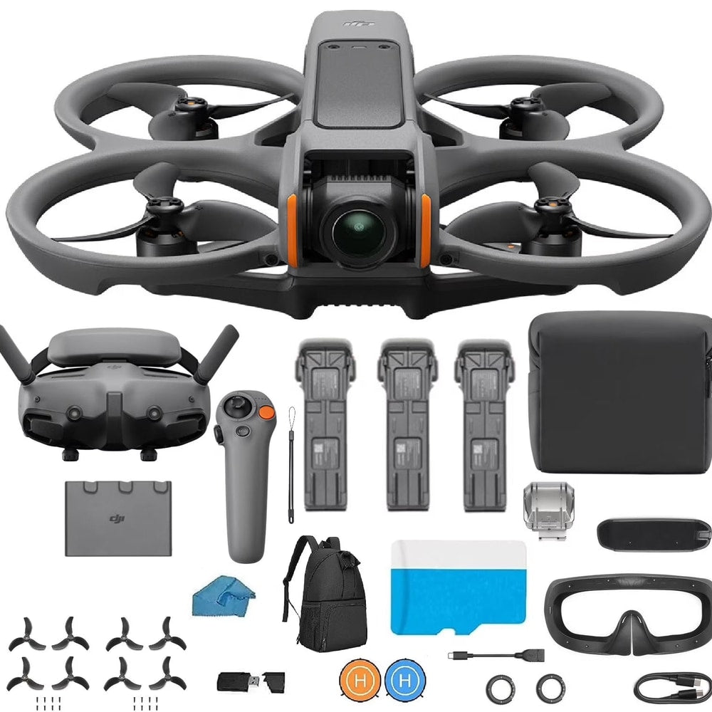 Avata 2 Fly More Combo (3 Batteries), FPV Drone with Camera 4K, Immersive Experience, One-Push Acrobatics, Built-In Propeller Guard, 155° FOV, Camera Drone with 128Gb
