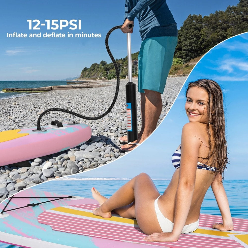 11' Inflatable Stand up Paddle Board 6" Thick with Premium SUP Paddle Board Accessories for All Skill Levels , Pink