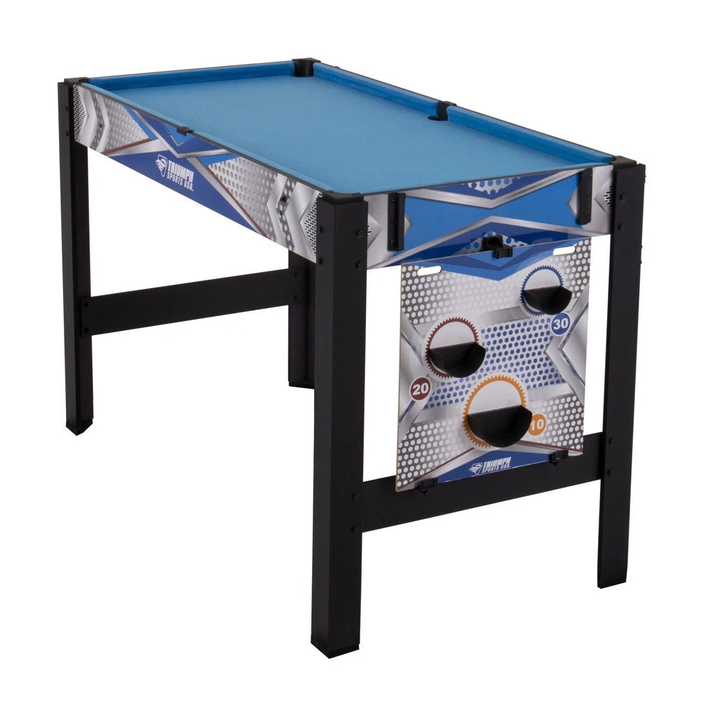 13-In-1 Combo Game Table Includes Basketball, Table Tennis, Billiards, Push Hockey, Launch Football, Baseball, Tic-Tac-Toe, and Skee Bean Bag Toss