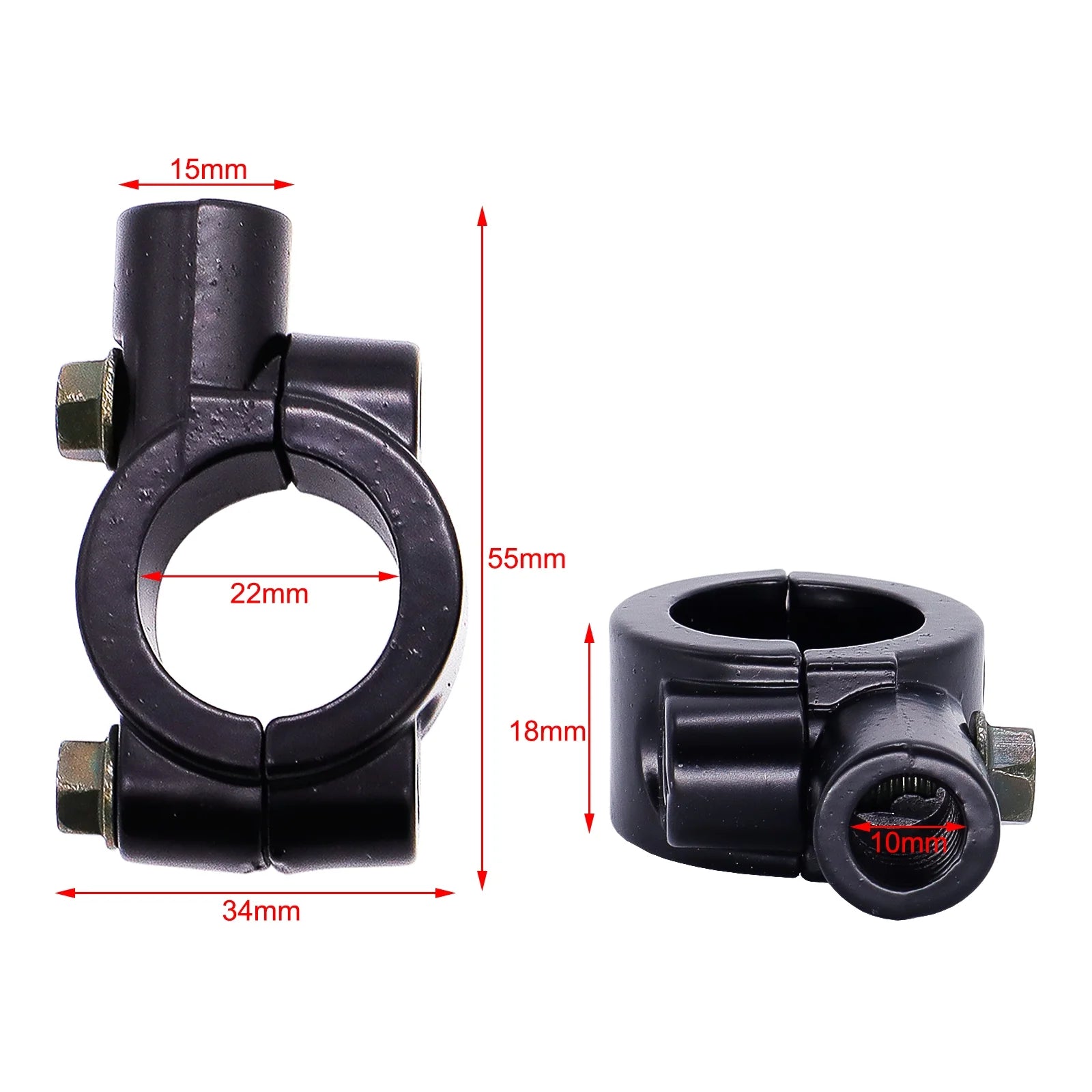 2X Motorcycle Rear View Side Mirrors with 2X Free 7/8" Handle Bar Mount for ATV Bike