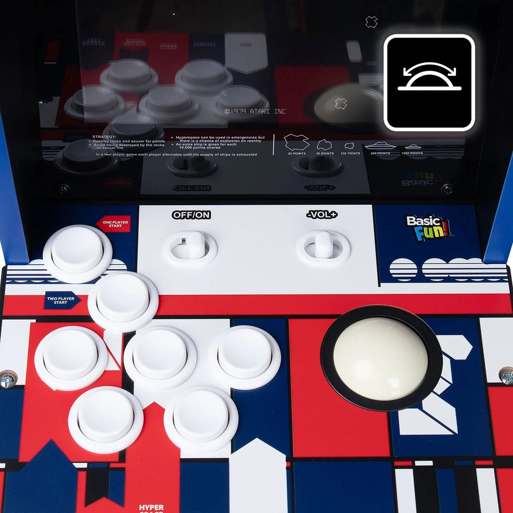 Arcade Classics Atari Asteroids Counter Series Game Machine with 8" Screen and 5 Games