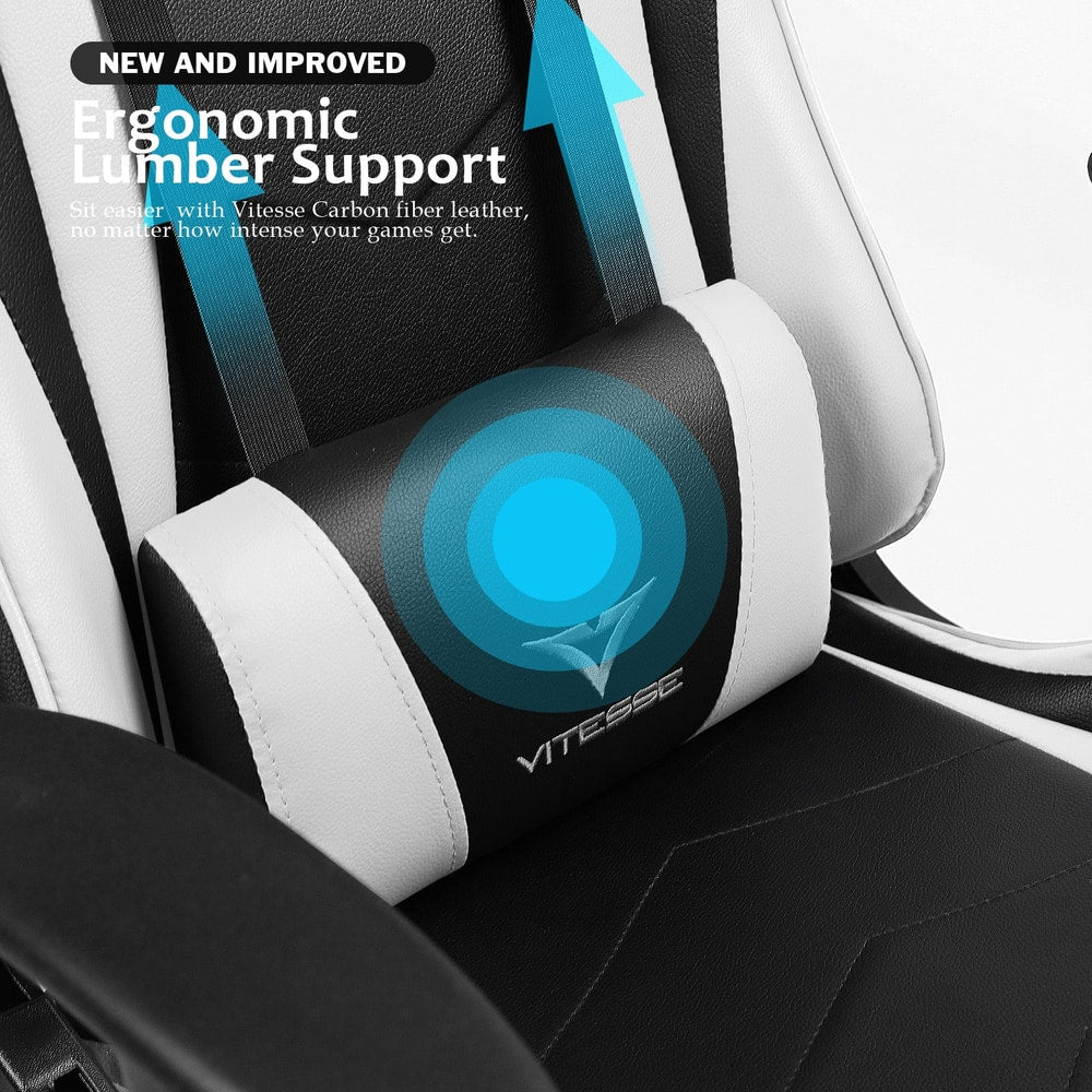 Ergonomic Adult Gamer Chair, 330 Lb Computer Chair, Racing Gaming Office Chair, Gamer Height Adjustable Swivel Chair with Lumbar Support and Headrest