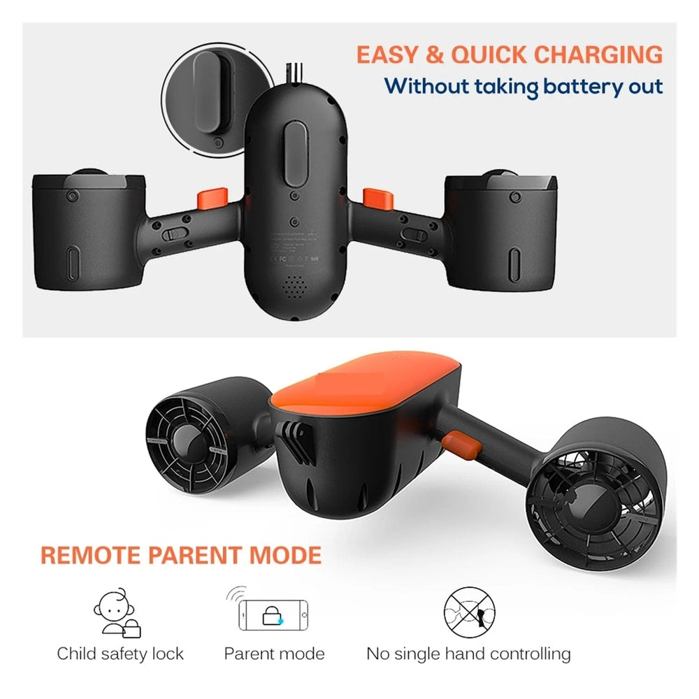 Swimming Underwater Scooter Propeller Electric Diving Motor Fins Jet Ski Underwater Drone Gear for Fishing Snorkeling ,Enhanced Propulsion