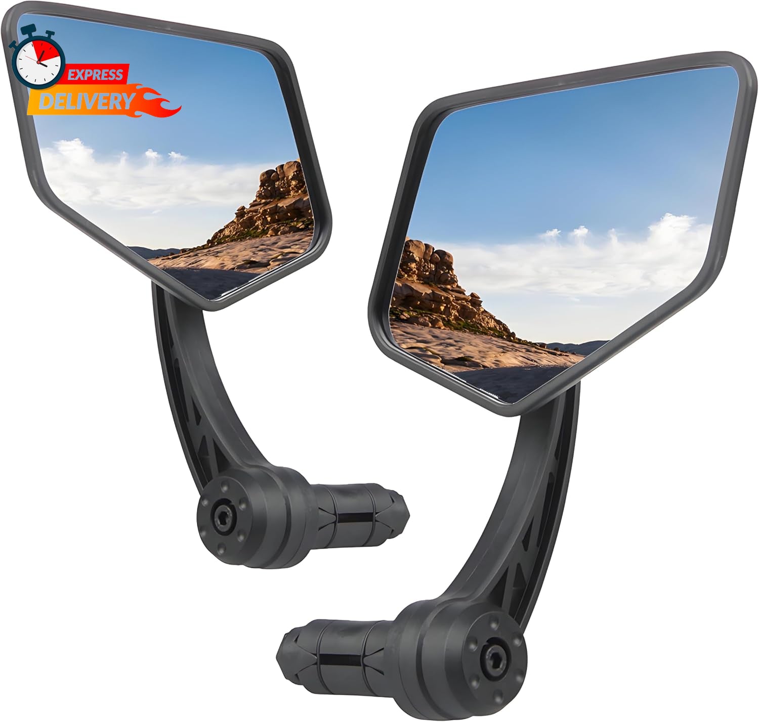 1 Pair Bike Mirror Handlebar End Mount Bicycle E-Bike Mirrors, HD Glass Convex