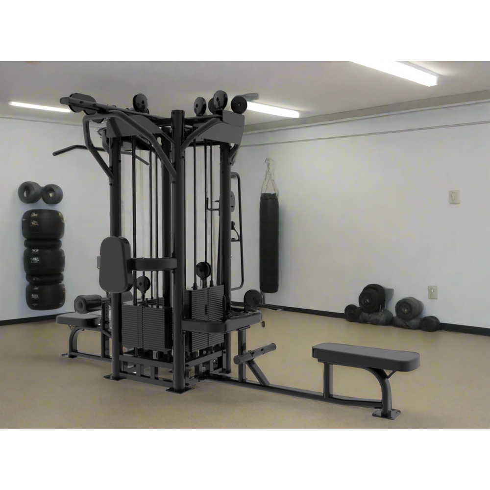 Selectorized 4 Station Jungle Gym Machine with 4x Weight Stacks (New)