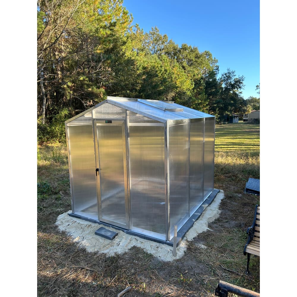 Janco Palmetto 8 x 10 ft Aluminum Greenhouse Kit | Glass or Polycarbonate, 120 mph Wind Rating, Made in USA