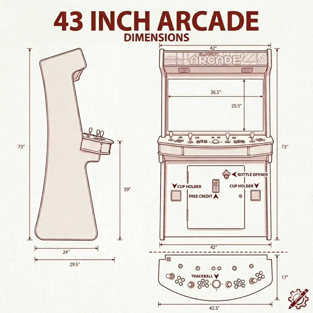 4 Player Standup 43 inch Screen with 2 shooting guns Arcade Machine 4600 Retro Multi Cade Games