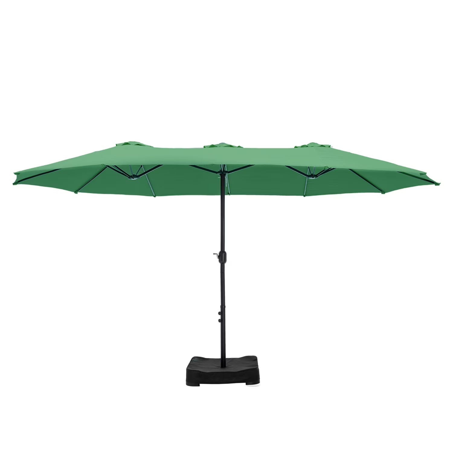 15 Ft Large Patio Umbrella with Base (Included) Double-Sided Rectangular Outdoor Deck Umbrella for outside - Mint Green