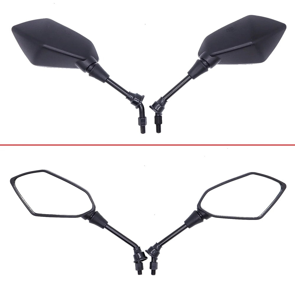 2X Motorcycle Rear View Side Mirrors with 2X Free 7/8" Handle Bar Mount for ATV Bike