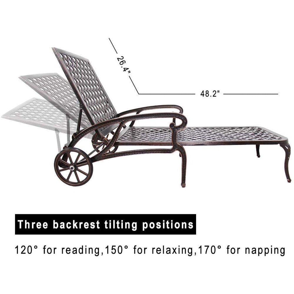 Aluminium Cast lounge chair 2pcs brown