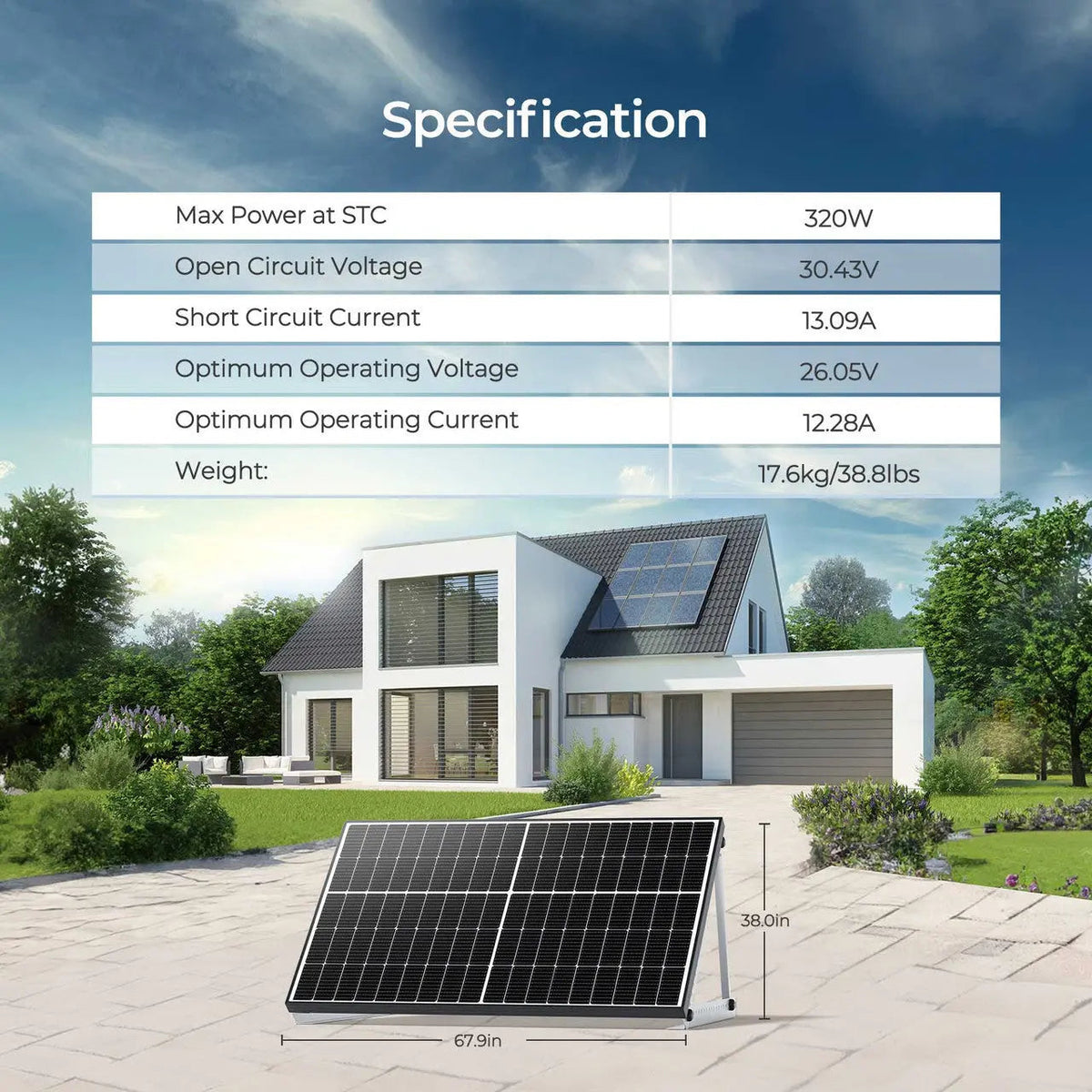 Renogy 320W Bifacial Monocrystalline Solar Panel - view 4