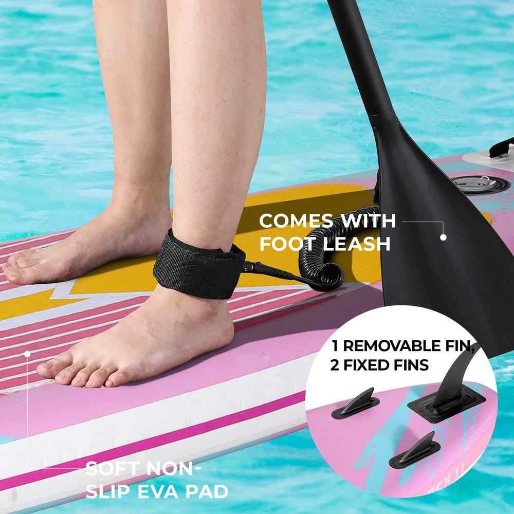 11' Inflatable Stand up Paddle Board 6" Thick with Premium SUP Paddle Board Accessories for All Skill Levels , Pink