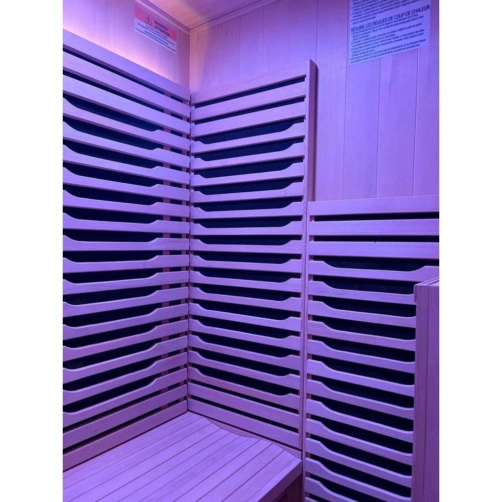 Blisspod | Milano | Full Spectrum Sauna | Canadian Hemlock Wood | Ultra Low EMF | 5 Far Infrared & 1 Red Glass Heater | Chromotherapy | Upto 2 Person