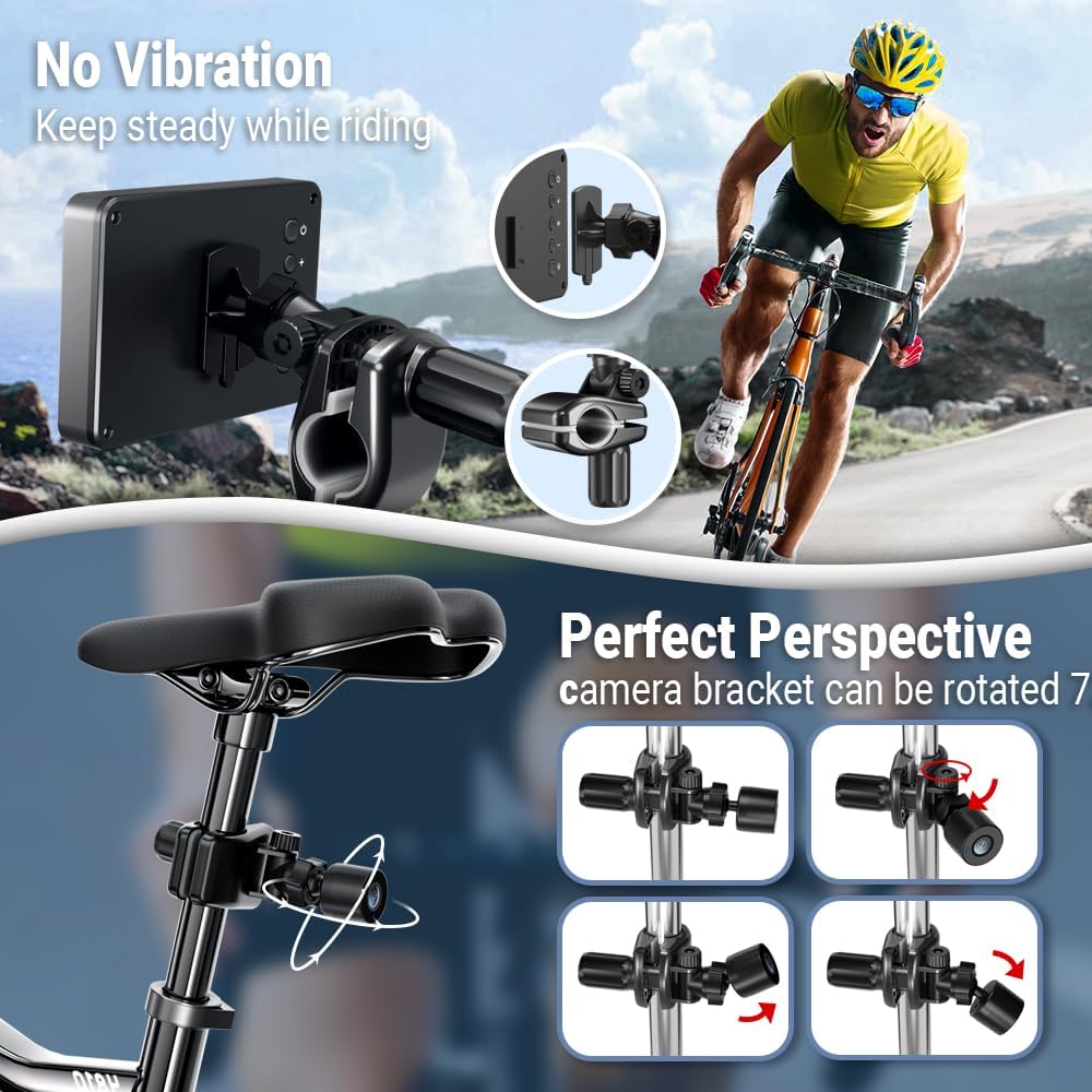 FEISIKE Webcam Handlebar Bike Mirror View Vision And Compatible With Vision And Adjustable Rear View