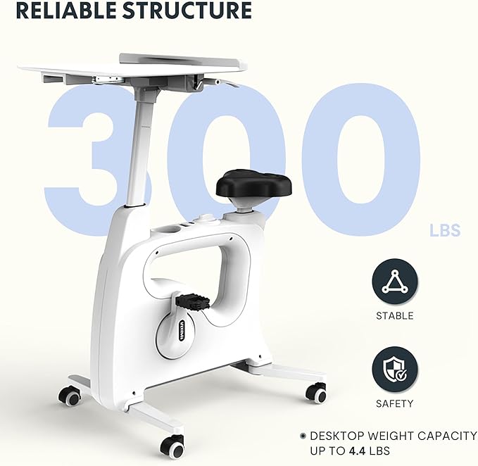 FLEXISPOT Exercise Bike with 2D Desktop, Space Saving Under Desk