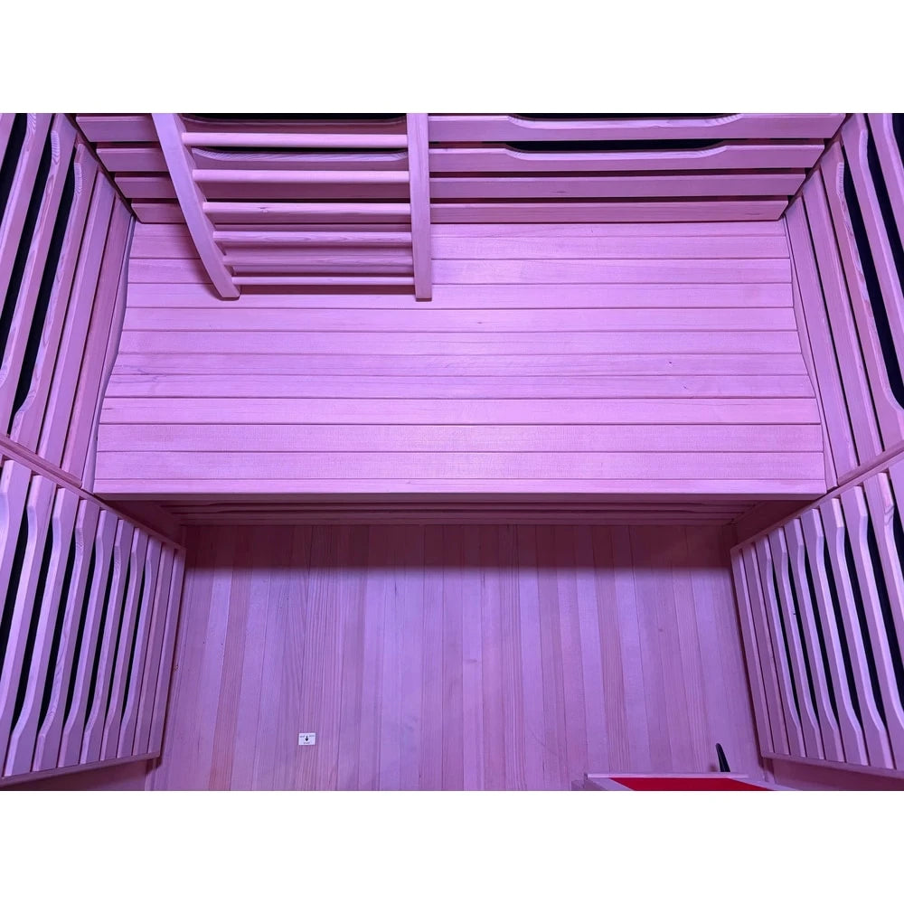 Blisspod | Milano | Full Spectrum Sauna | Canadian Hemlock Wood | Ultra Low EMF | 5 Far Infrared & 1 Red Glass Heater | Chromotherapy | Upto 2 Person