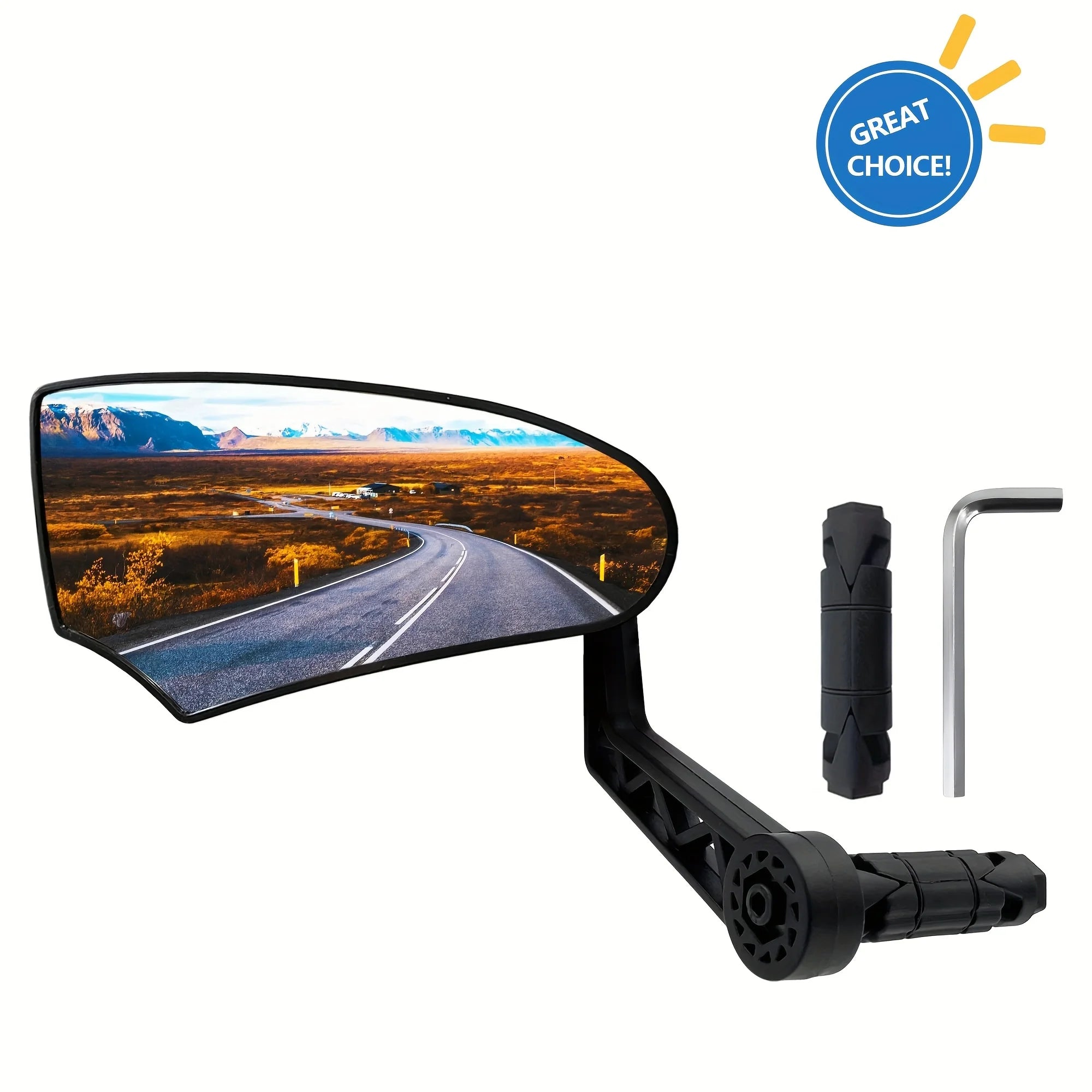 Bike Mirror, HD Glass Bicycle Mirrors for Handlebar Mount, Adjustable Bar End Bike Rear View Mirror, Scratch Resistant Handlebar