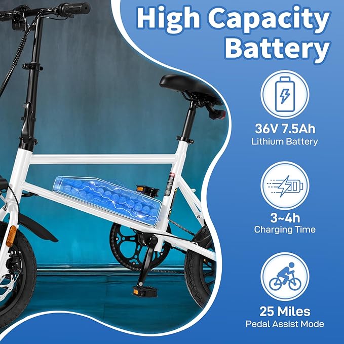 Winado Electric Bike for Adults, 14" Folding Electric Bicycle