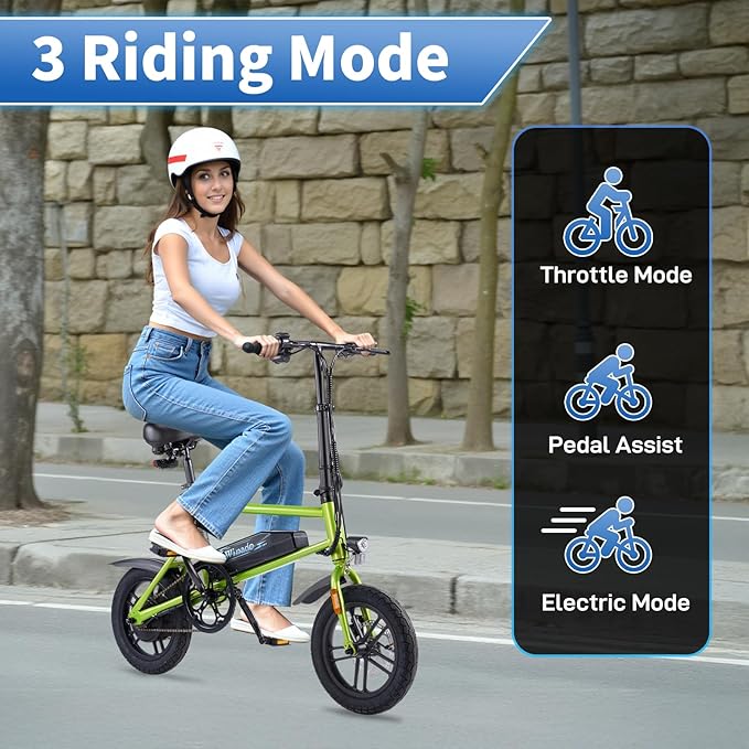 Winado Electric Bike for Adults, 14" Folding Electric Bicycle