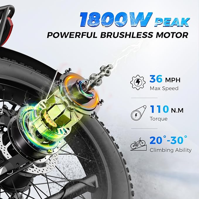 M1 Pro Electric Bike, 1800W Peak Motor Electric Bike