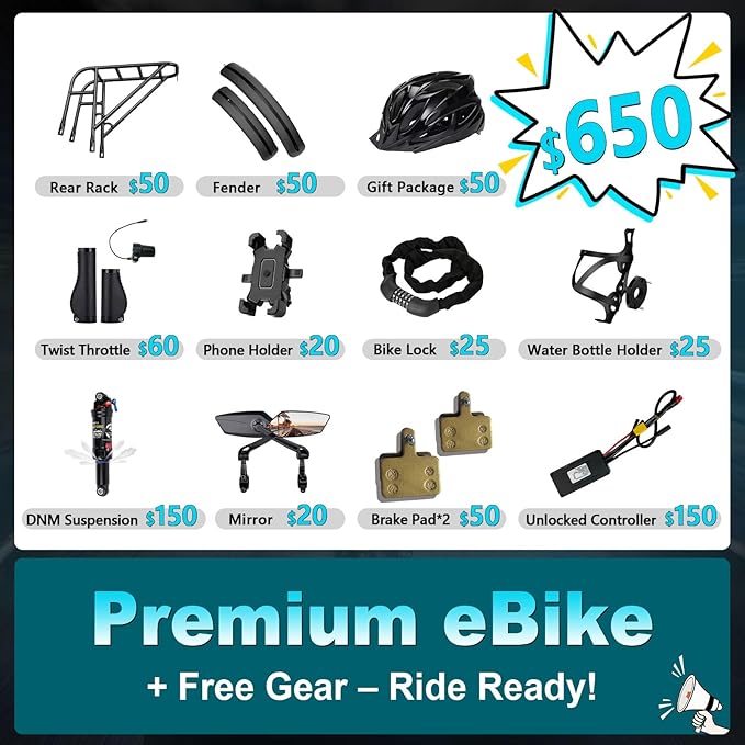 FREESKY Electric Bike for Adults,105mile Long Range Ebike