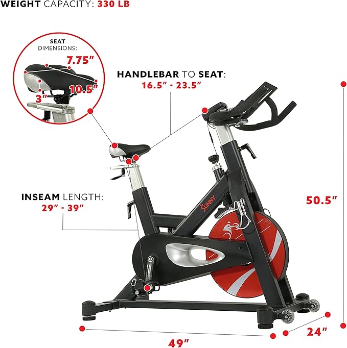 Sunny Health & Fitness Indoor Cycling Exercise Bike