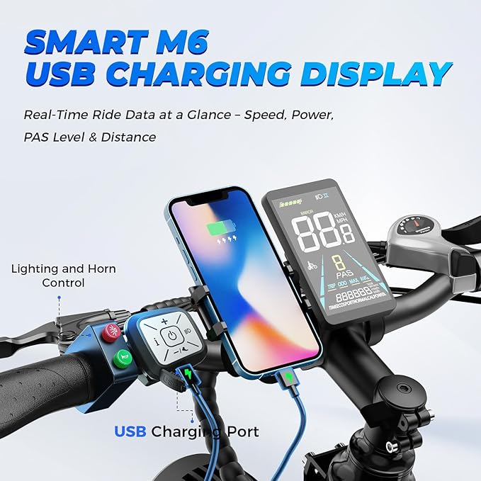 M1 Pro Electric Bike, 1800W Peak Motor Electric Bike