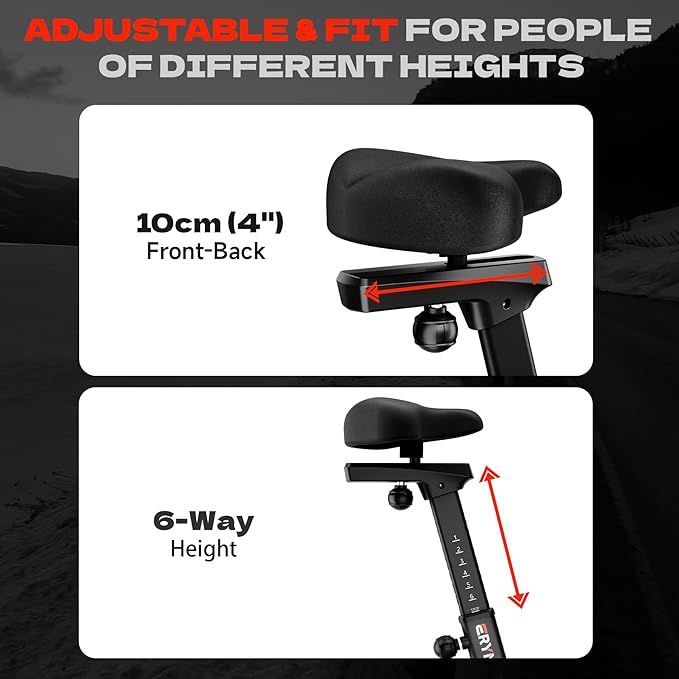 Air Bike, Exercise Bike with Magnetic & Air Resistance Fan Bike
