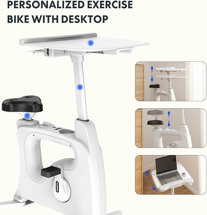 FLEXISPOT Exercise Bike with 2D Desktop, Space Saving Under Desk