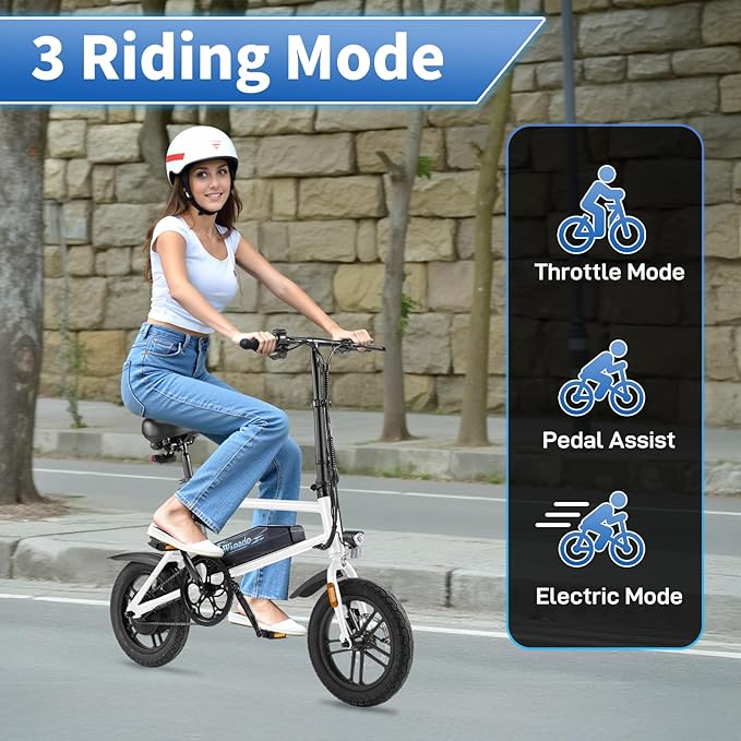 Winado Electric Bike for Adults, 14" Folding Electric Bicycle