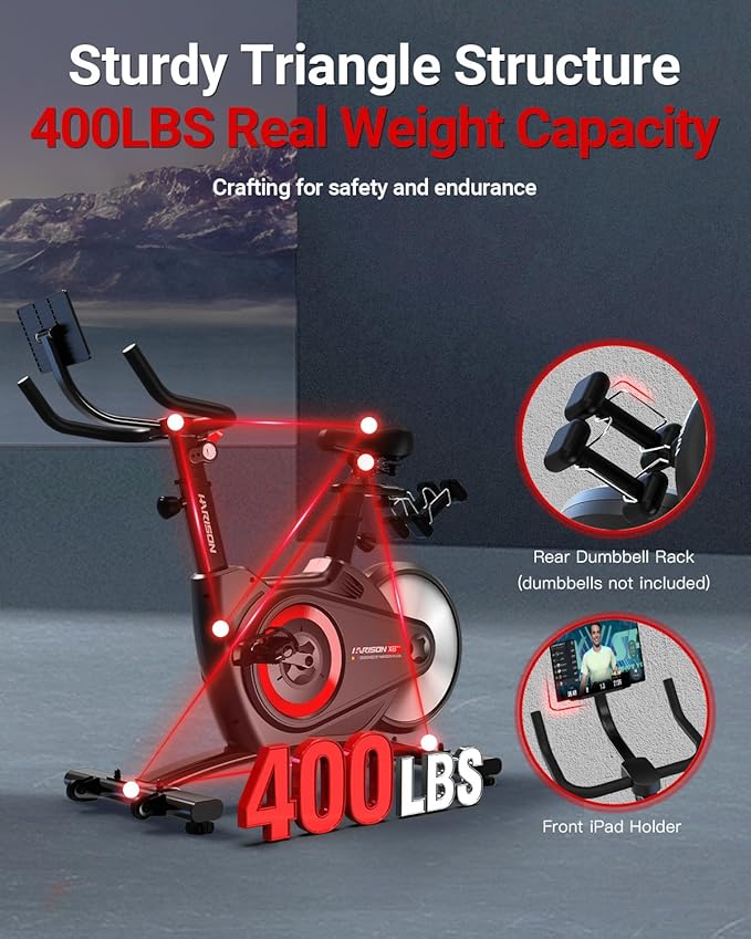 HARISON Semi-Commercial Exercise Bike 400 lbs Capacity