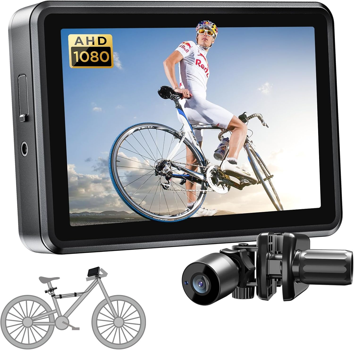 FEISIKE Webcam Handlebar Bike Mirror View Vision And Compatible With Vision And Adjustable Rear View