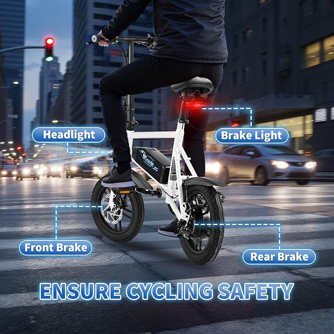 Winado Electric Bike for Adults, 14" Folding Electric Bicycle