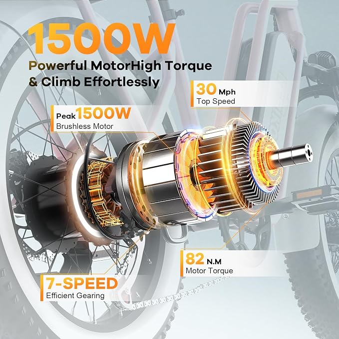 1500W Electric Bike for Adults,48V 20/60Ah Removable Battery