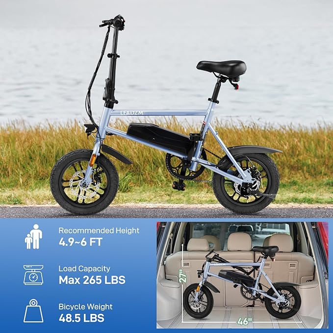 Winado Electric Bike for Adults, 14" Folding Electric Bicycle 450W Motor