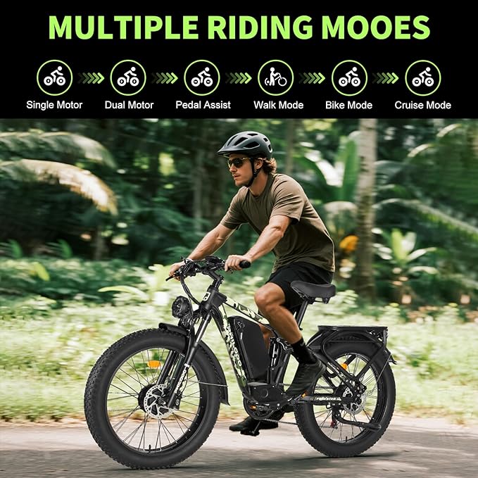 PHILODO Forester Electric Bike, 60V 26Ah Bike Battery for Long Range