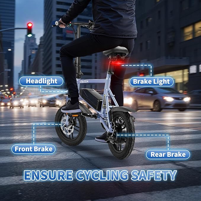 Winado Electric Bike for Adults, 14" Folding Electric Bicycle 450W Motor