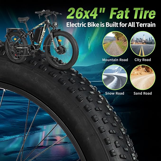 PHILODO Forester Electric Bike, 60V 26Ah Bike Battery for Long Range