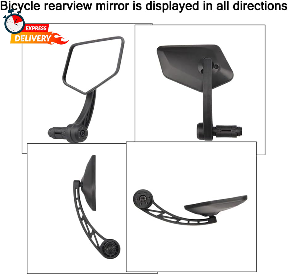 1 Pair Bike Mirror Handlebar End Mount Bicycle E-Bike Mirrors, HD Glass Convex