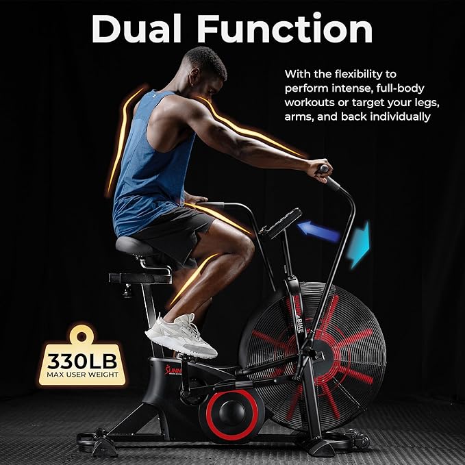 Sunny Health & Fitness Premium Smart Cross-Training Fan Bike