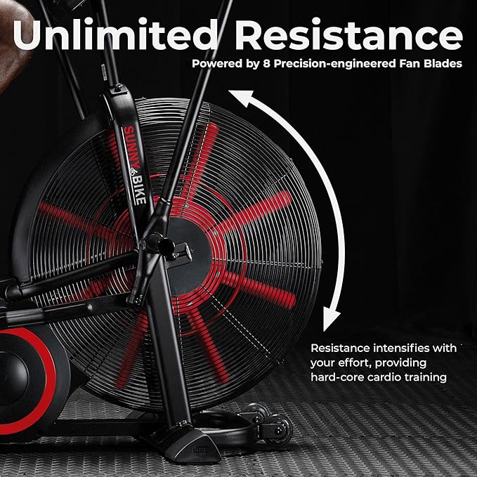 Sunny Health & Fitness Premium Smart Cross-Training Fan Bike