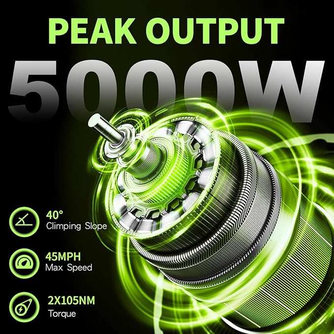 PHILODO Forester Electric Bike, 60V 26Ah Bike Battery for Long Range