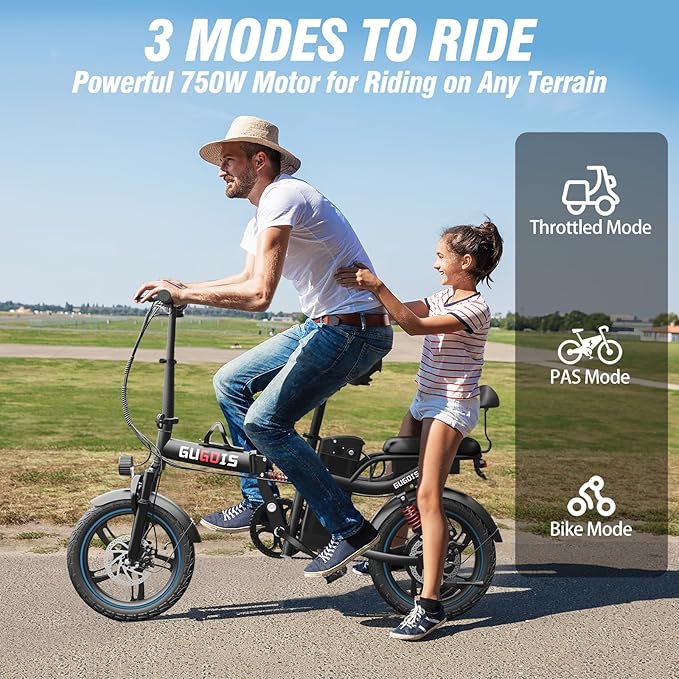2 Seater Electric Bike for Adults,Mini Bike 500/750 Motor,28MPH