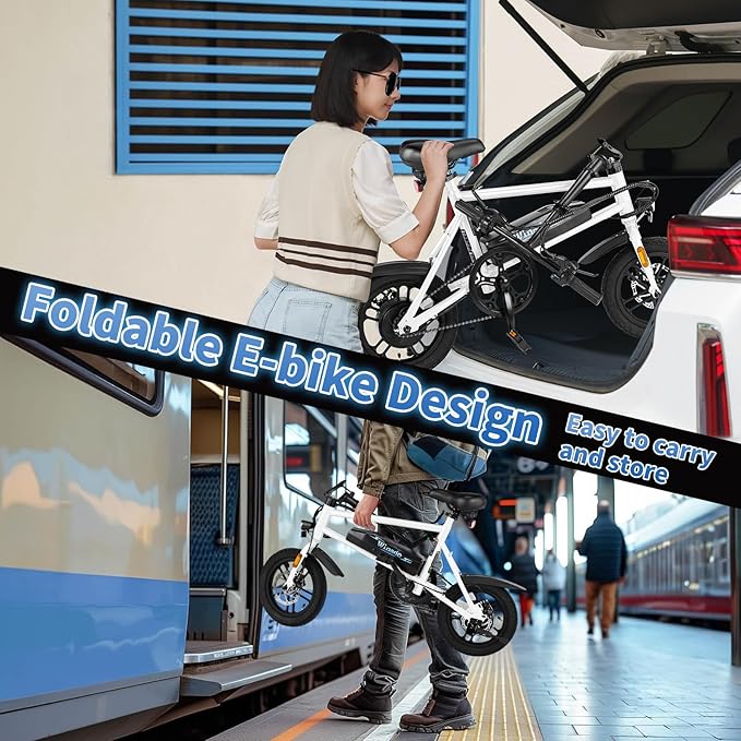 Winado Electric Bike for Adults, 14" Folding Electric Bicycle